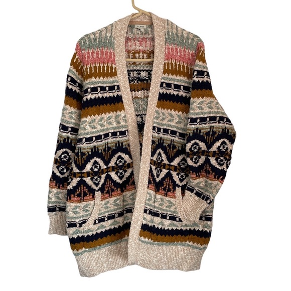 L.L. Bean Sweaters - LL Bean Plus Size Open Cardigan Fair Isle Nordic Inspired Sweater Size 1X
